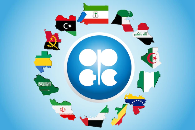 banderas-nacionales-paises-miembros-opep-estan-ubicadas-alrededor-logo-organizacion-paises-exportadores-petroleo-sobre-fondo-azul-degradado-ilustracion-vectorial_297535-3147