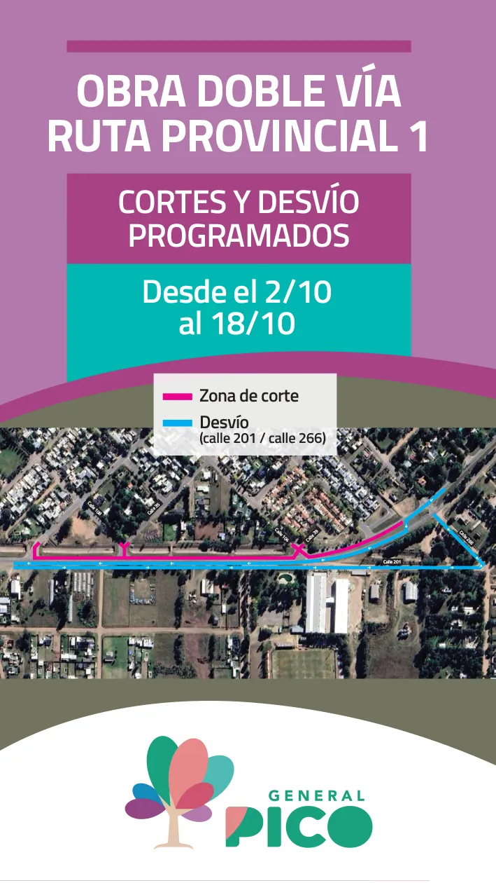 Flyer desvío Doble Via - 2-10 al 18-10-24