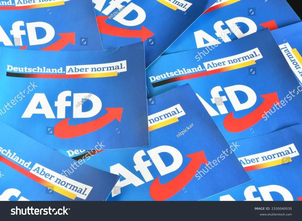 stock-photo-burgdorf-lower-saxony-germany-july-paper-flags-with-the-logo-of-the-right-wing-2330040035